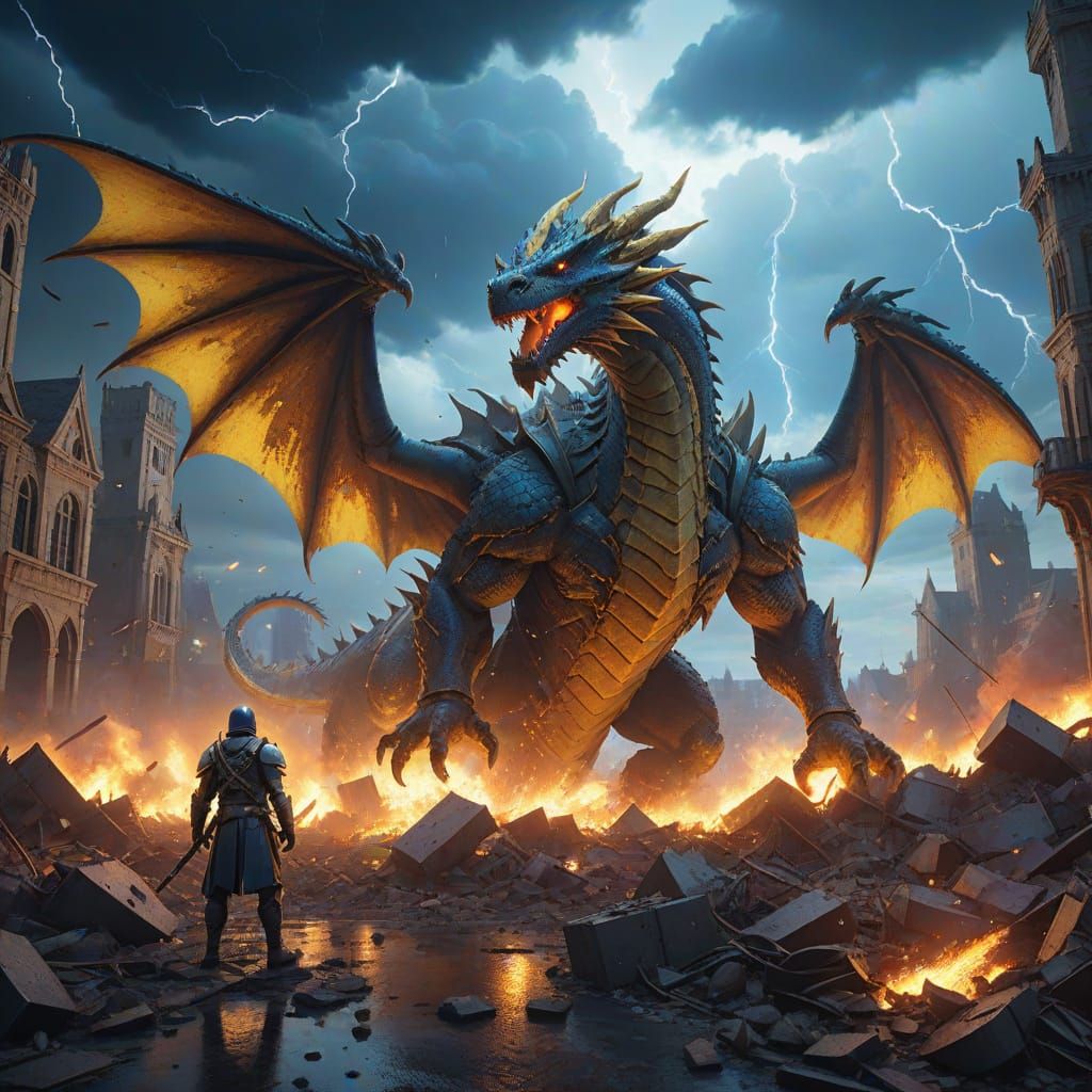 Epic Fantasy Battle Scene in Vivid 8K Digital Matte Painting...