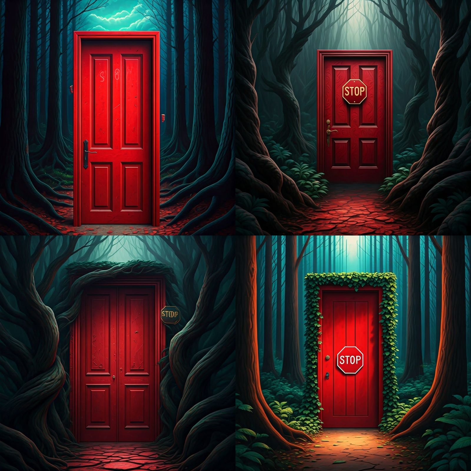 Surreal Door in Woods, Salvador Dali Style