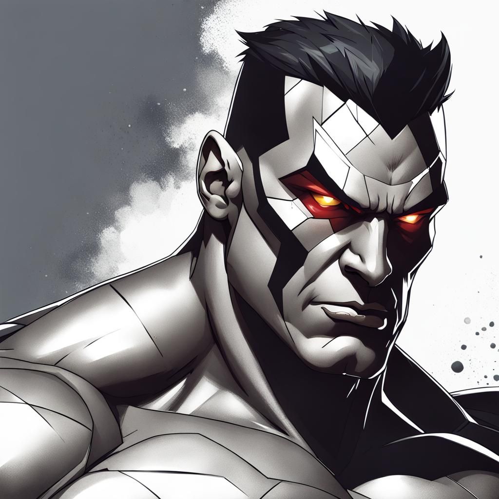 X-Men Colossus Splatter Art Portrait