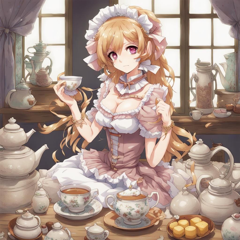 Manga Centaur Girl at Dreamlike Tea Party