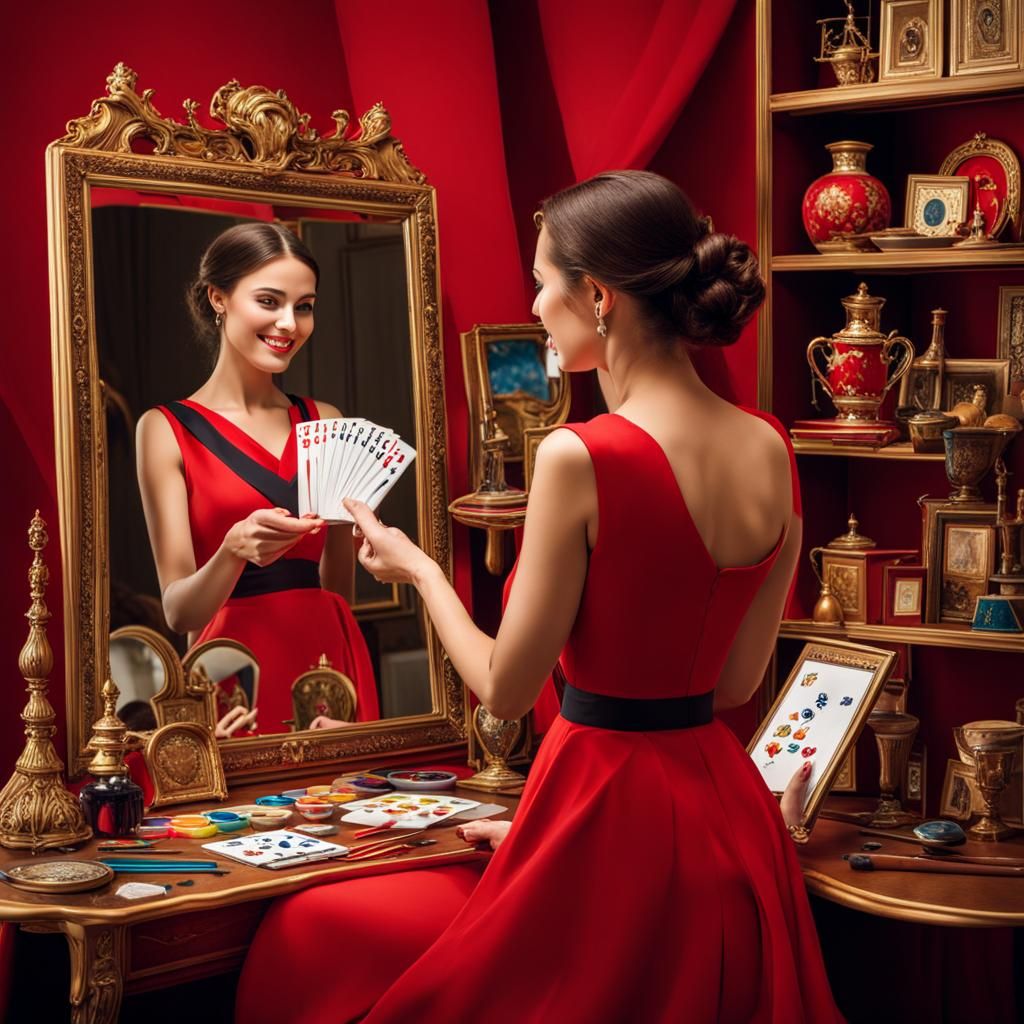 Confident Woman Expressing Talents and Competencies