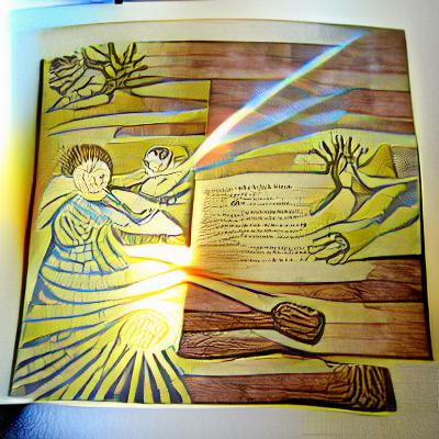 Storybook Woodcut: Healing Light and Magic