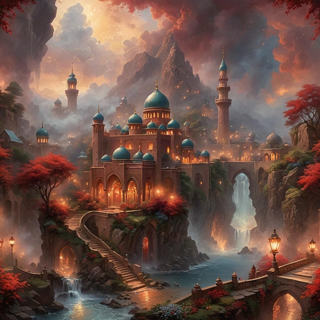 Arabic Islamic Background in Ethereal Style