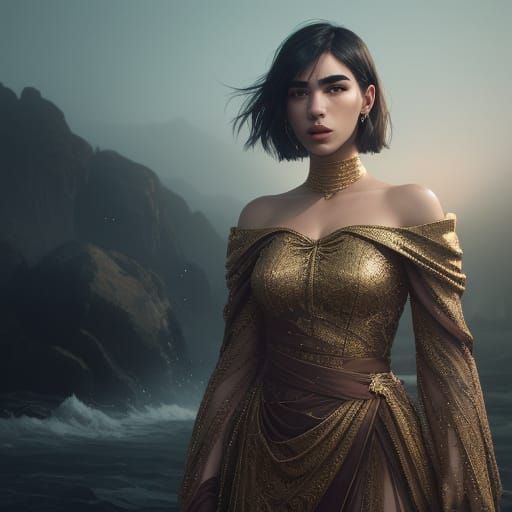 Dua Lipa in Luxurious, Abstract Island Paradise