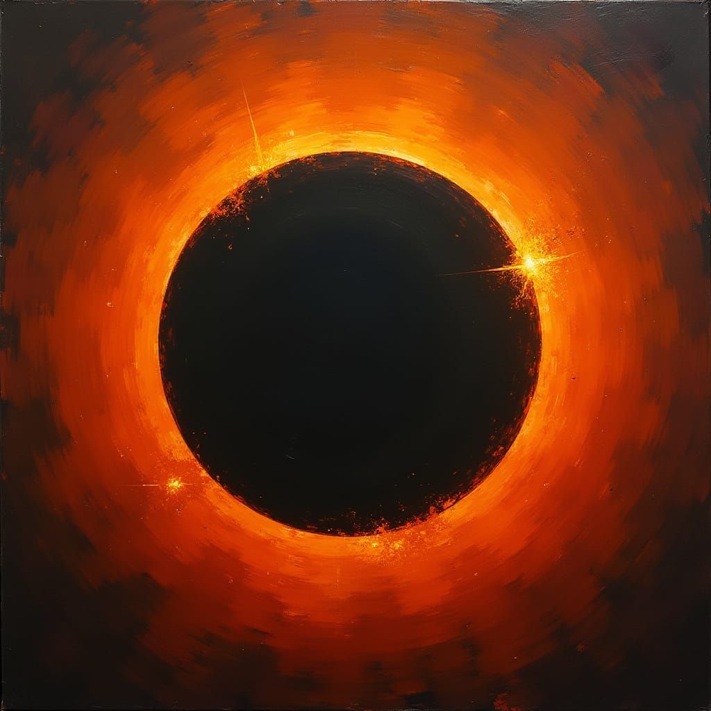 Surreal Solar Eclipse with Fiery Sun