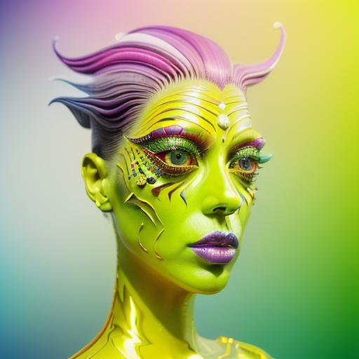 Surreal Glamour: A Vibrant CGI Masterpiece