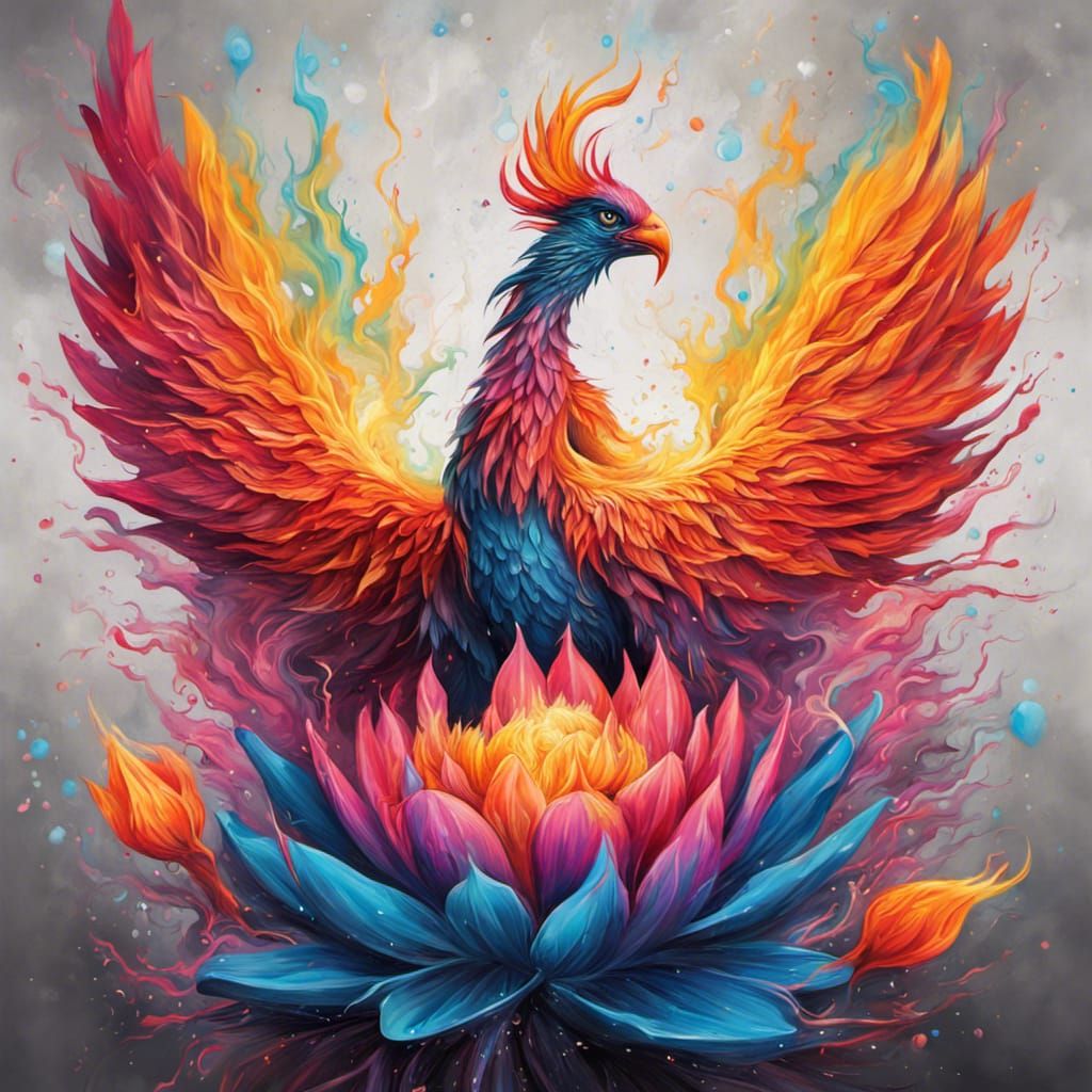 Phoenix Rising: Graffiti Art with Lotus Flower