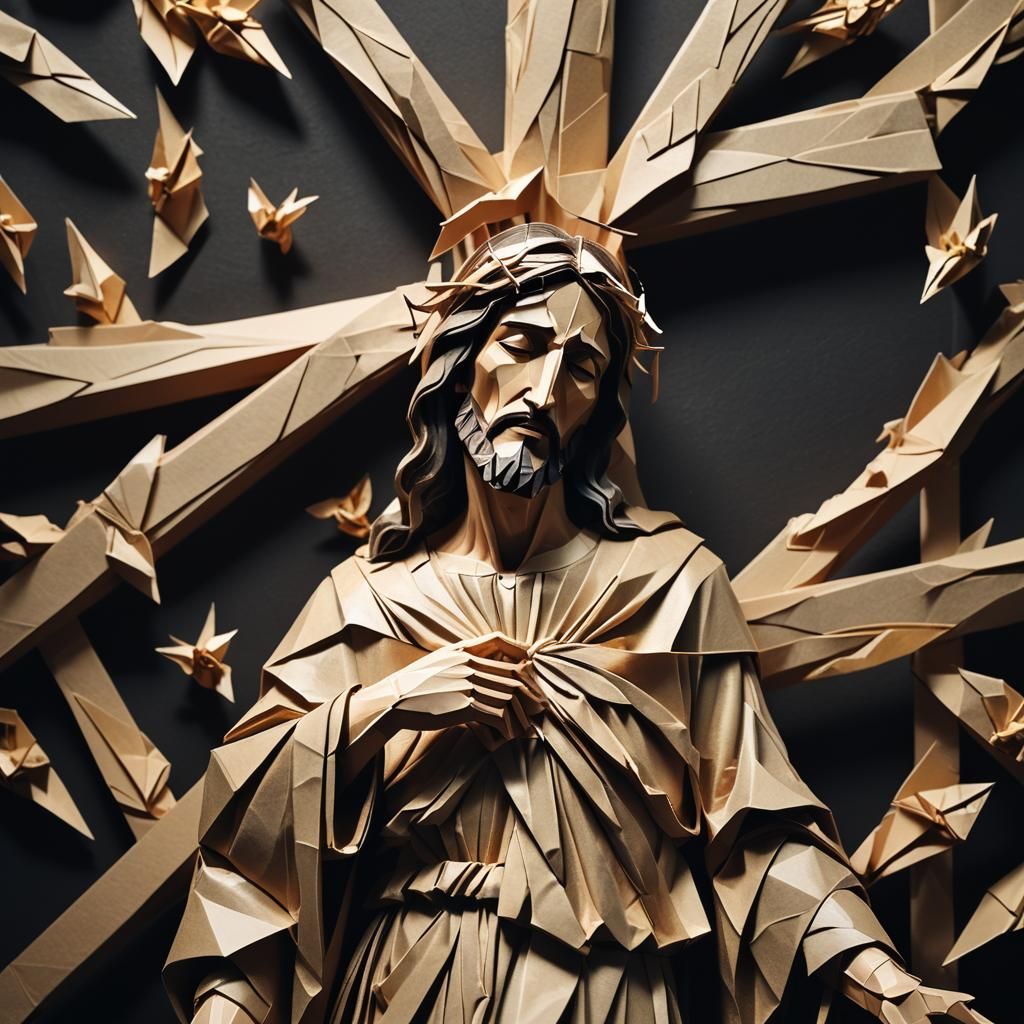 Origami Papercraft: Jesus on the Cross