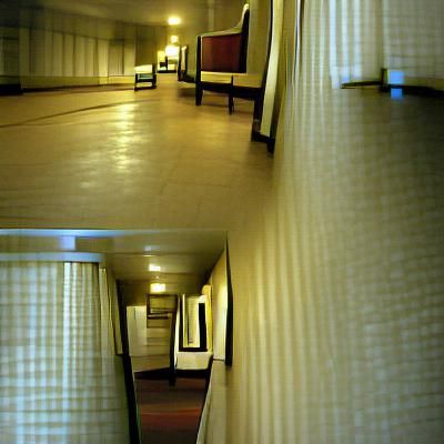 Eerie Empty Hotel Hallway in Natural Light