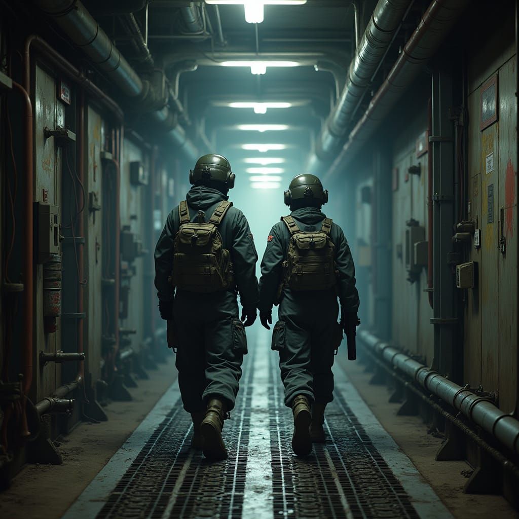 Twin Engineers Navigate Dystopian Access Tunnel