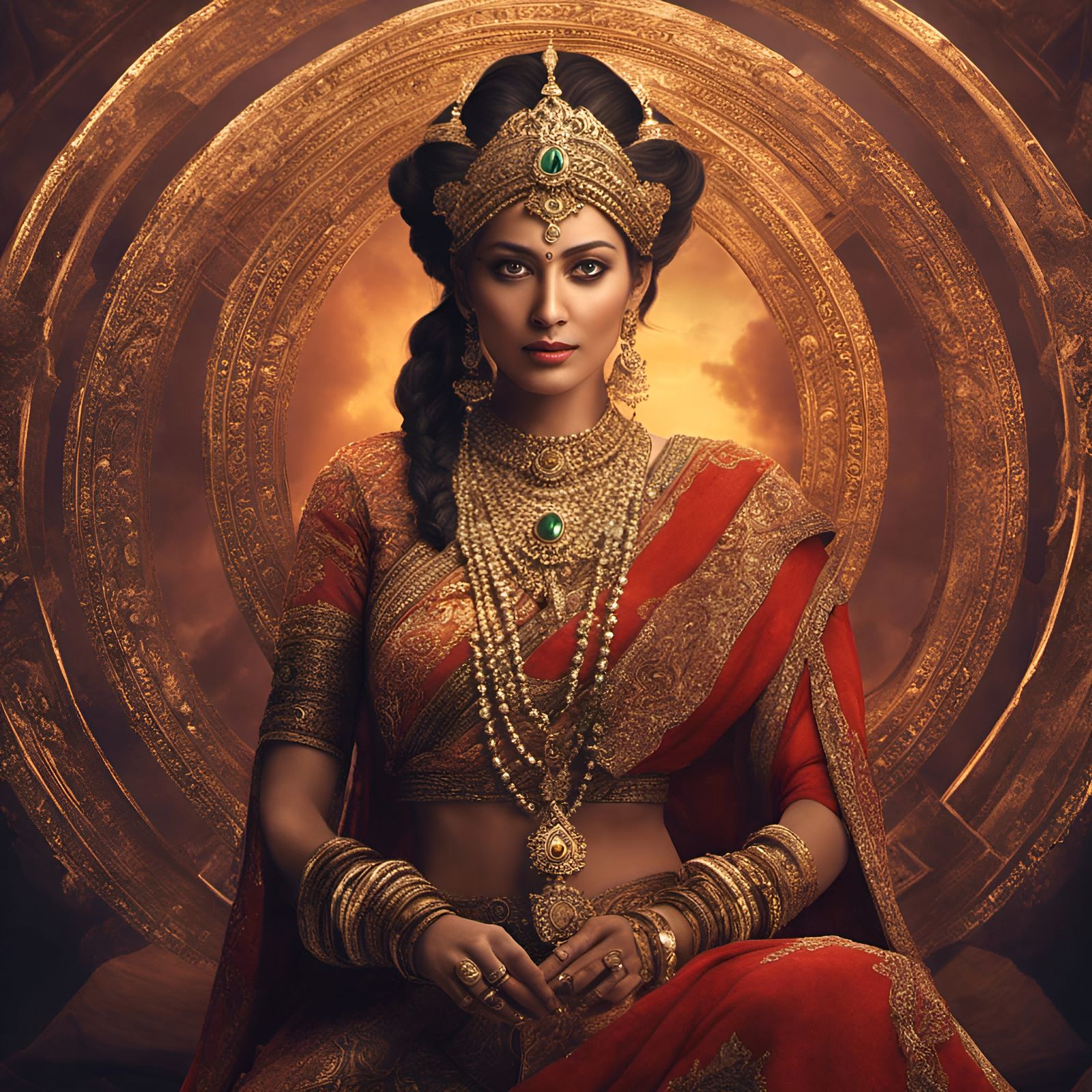 Ultra Realistic Indian Queen Illustration in 8k