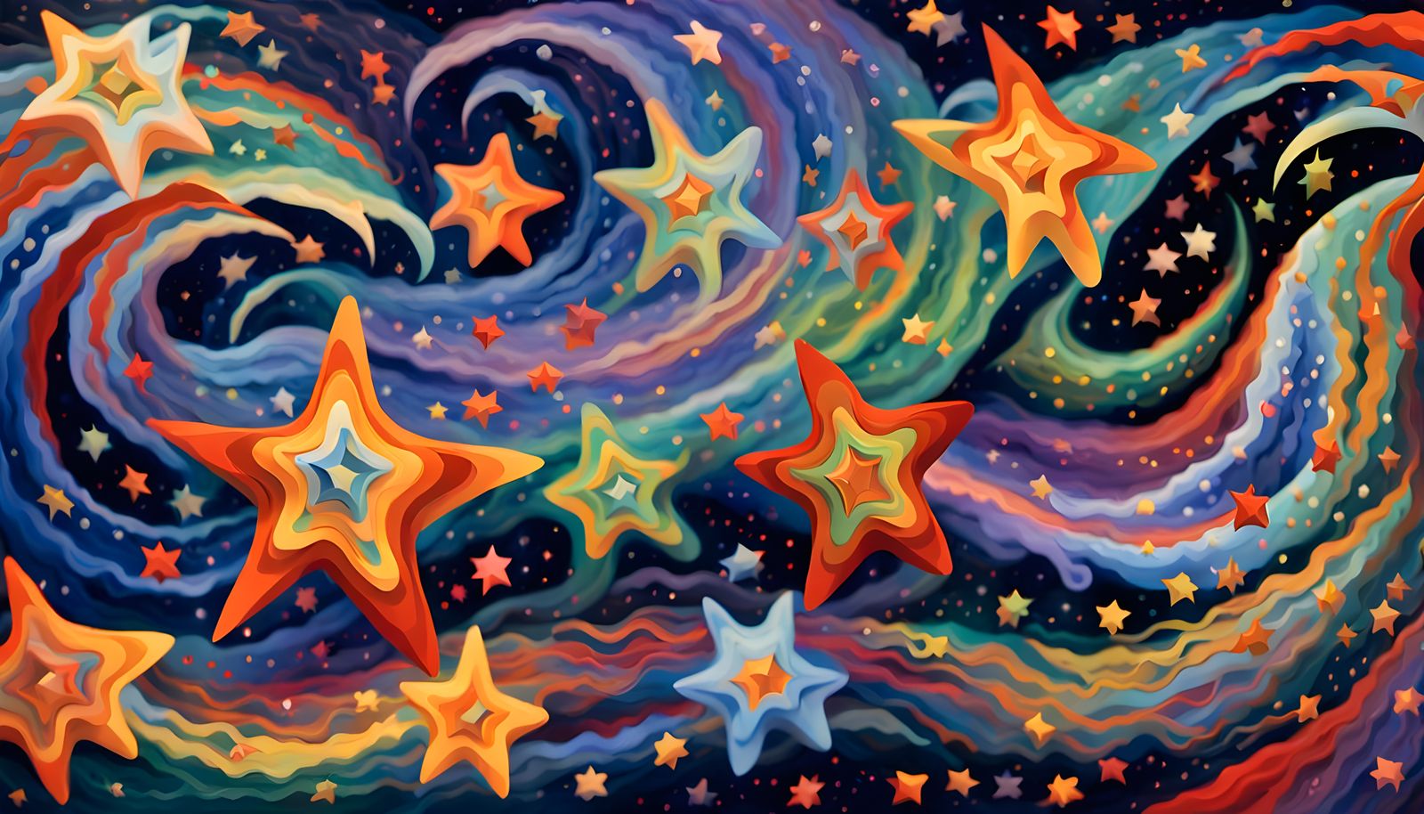 Iridescent Aboriginal Star Cluster in Fractal Surrealism