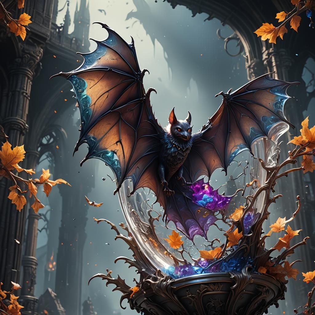 Detailed Glass Bat Matte Painting
