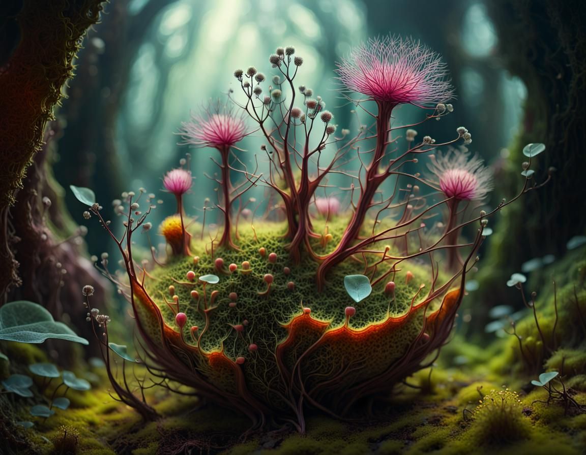 Magical Plant Macro Shot: Intricate World