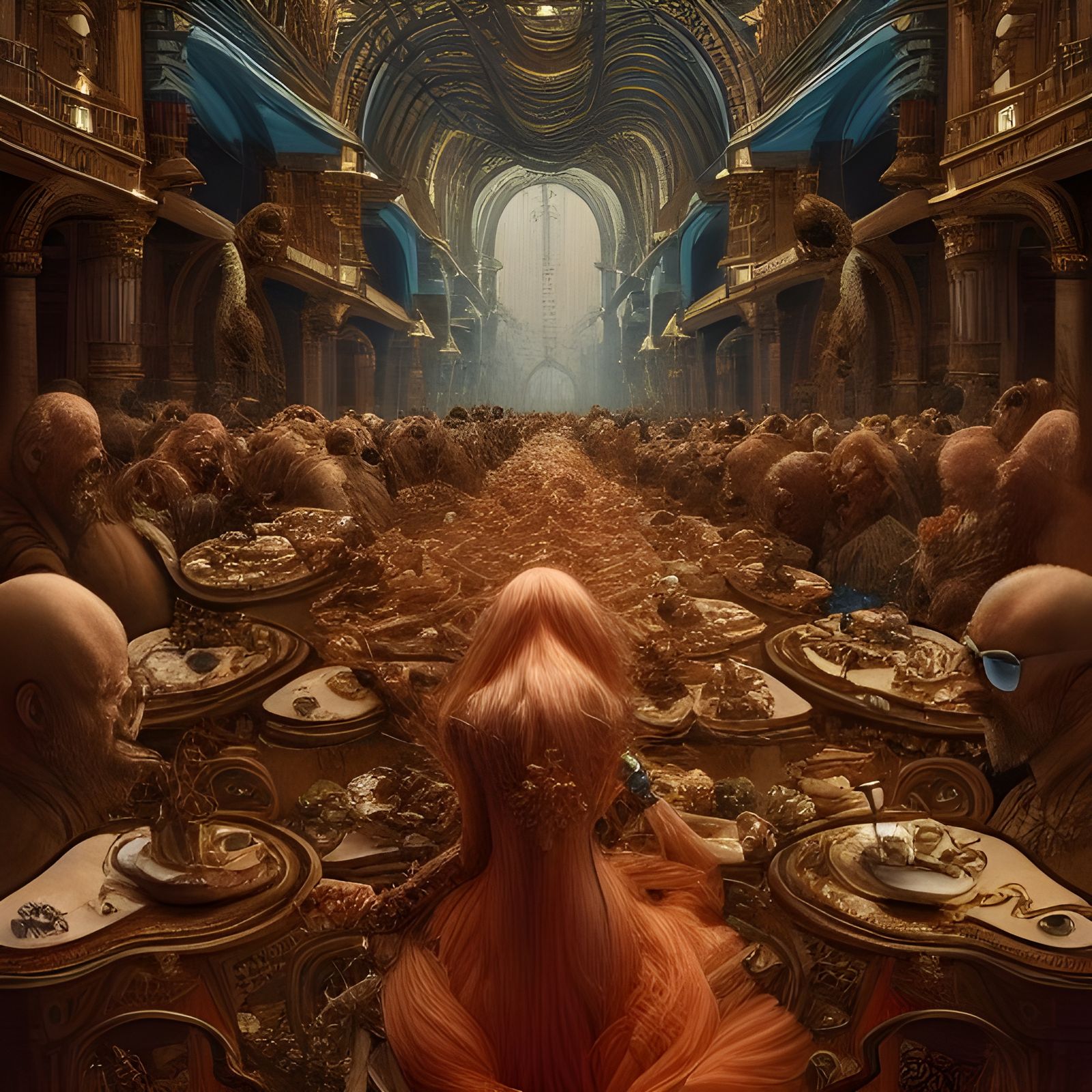 Crowded Room Loneliness: Ghibli-Inspired Digital Art