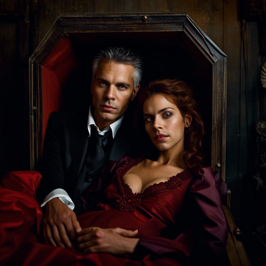 Vampire Portrait: Sentinel Watching Sleeping Beauty