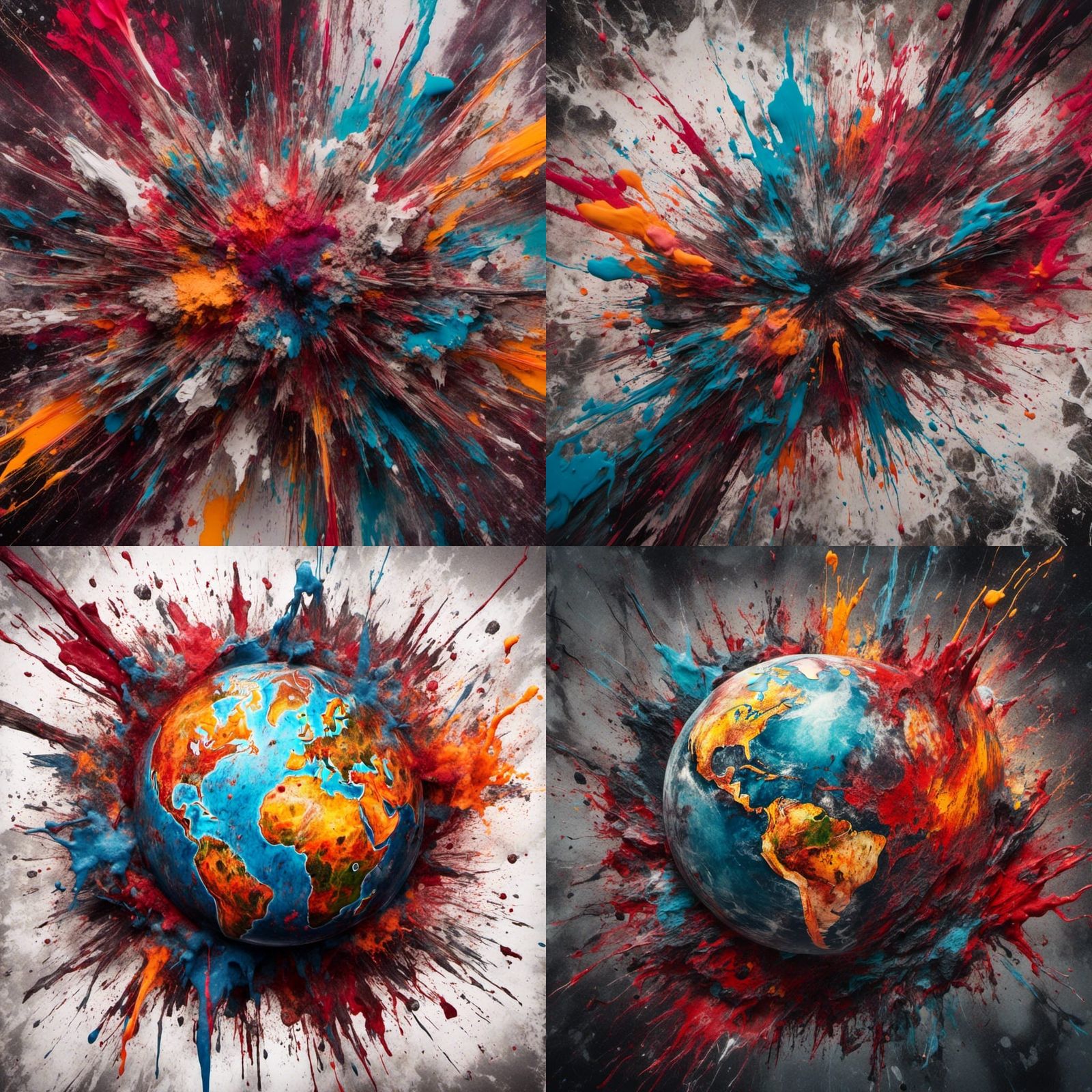 Big Bang Creates Earth as Graffiti Art