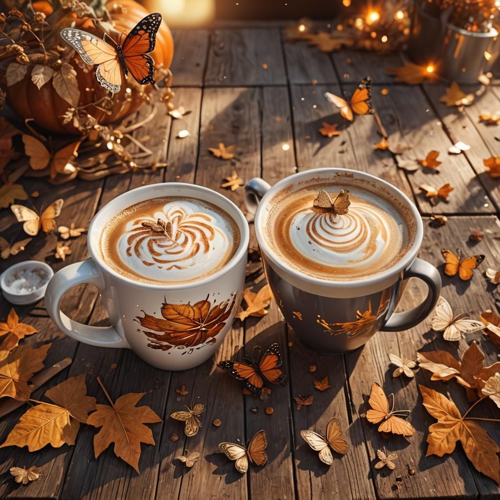 Pumpkin Spice Latte in a Magical Coffee Shop