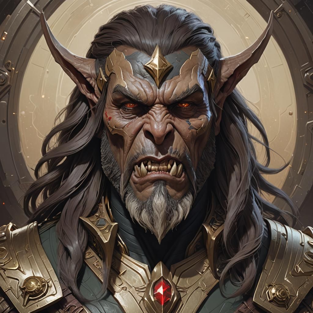 Space Pirate Klingon Wolf Hybrid Portrait