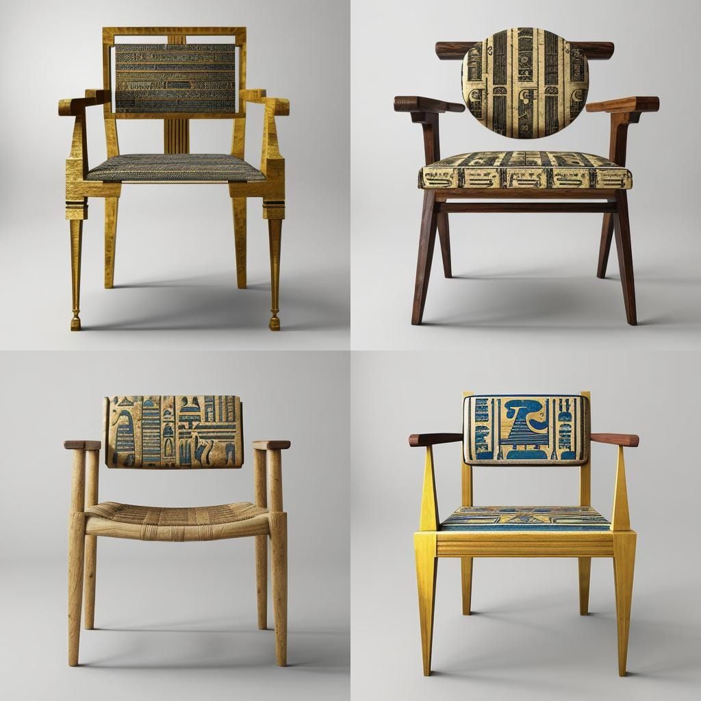 Pharaonic Armchair: Ancient Egyptian Design Concept