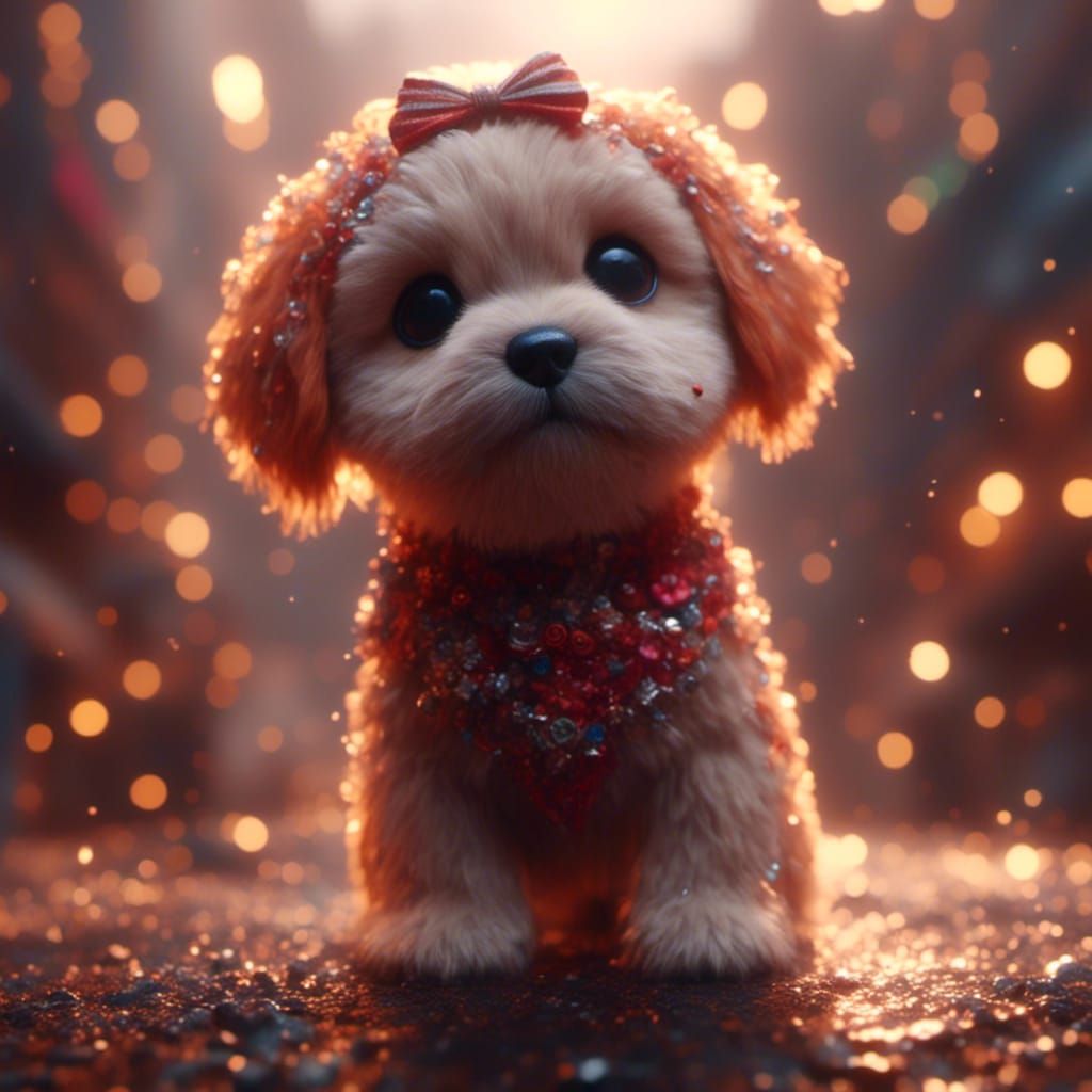 Adorable Puppy in Detailed Fantasy Art