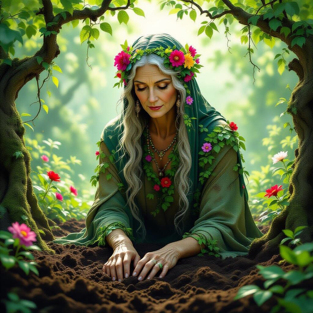 Mother of Garden Soil Emerges from Earth