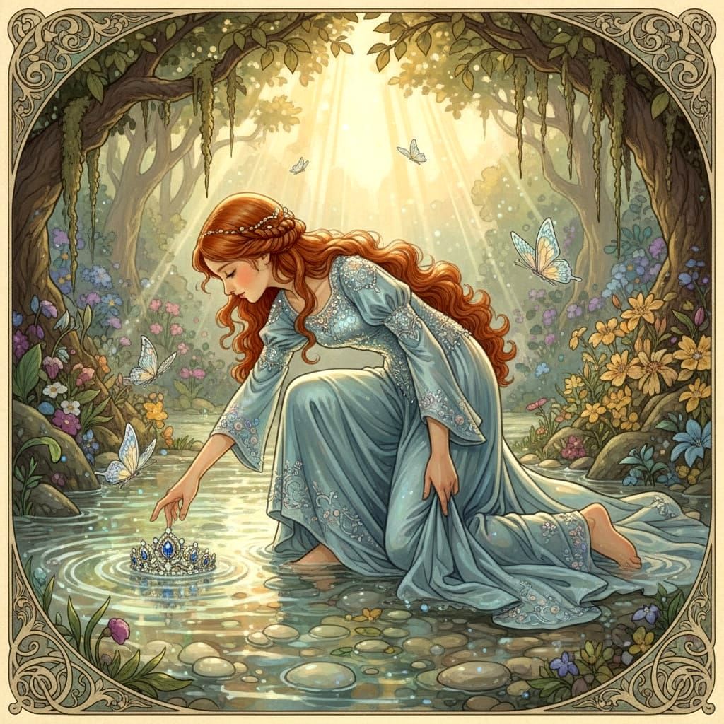 A tiara has fallen into the water