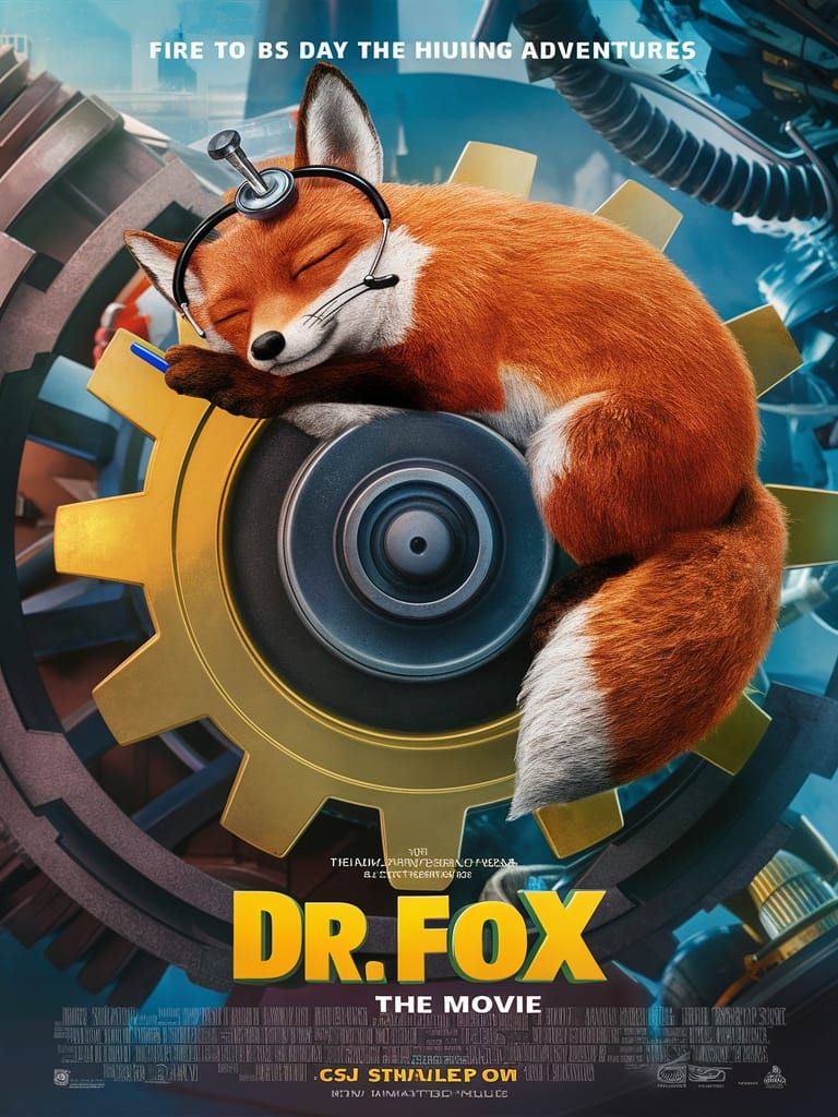Dr. Fox: Animated Movie Poster with Sleeping Fox