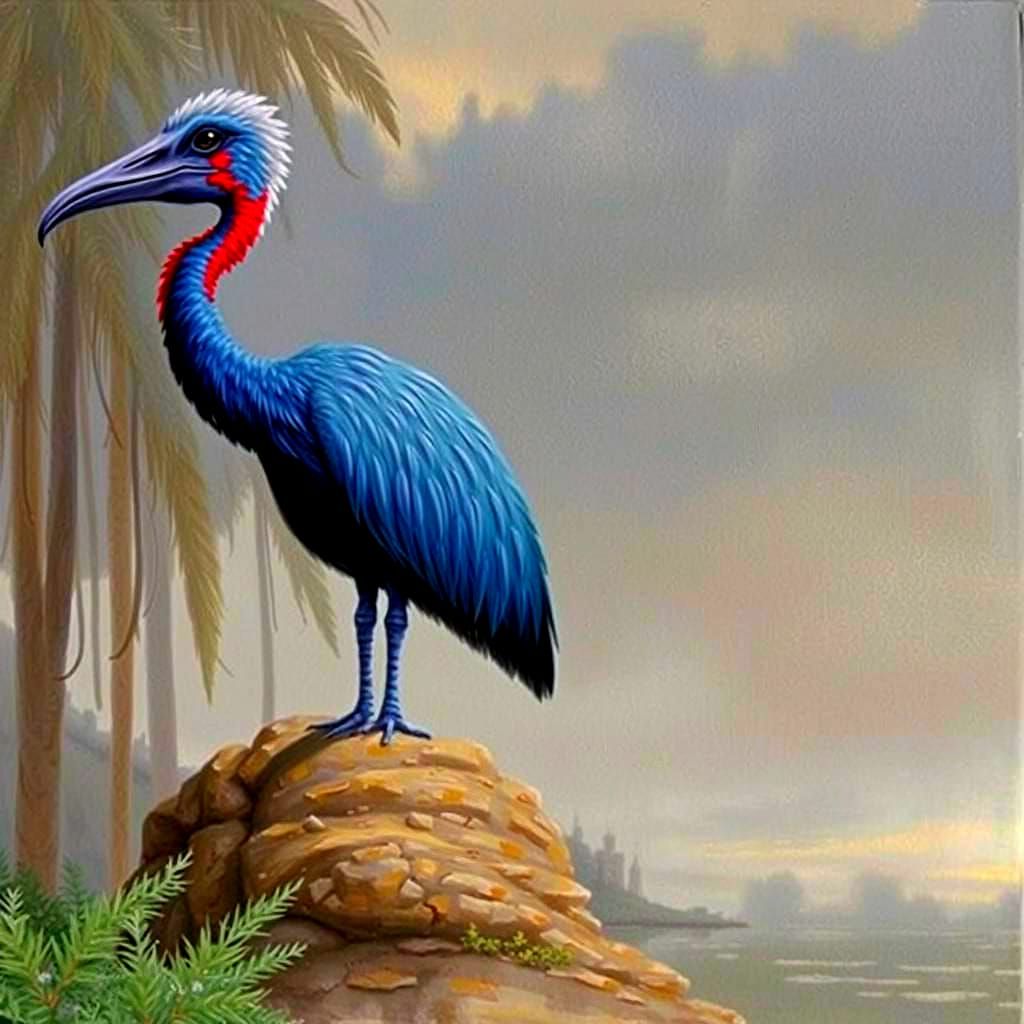 Mystical Figure at Dreamlike Lake in Surreal Oil Painting