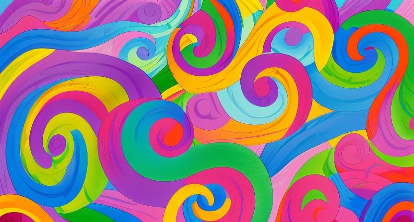 Vibrant Candyland Wonderland in Gouache Style