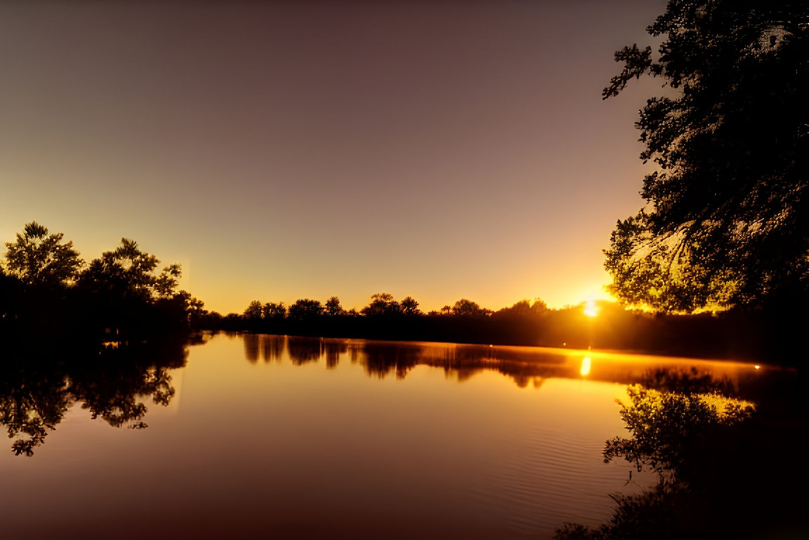 Bayou Sunset in Subtractive Light
