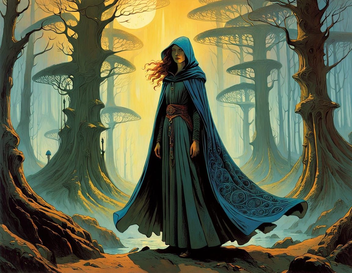 Enchanted Adventurer at the Edge of the Mystical Realm