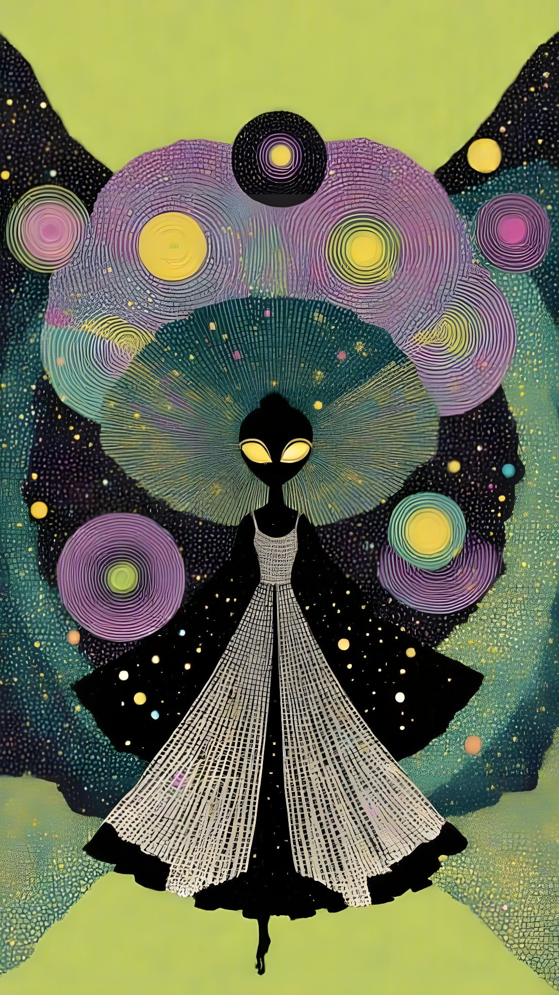 Quill-Plumed Figure with Blasphemous Eyes in Xanthous Gradie...