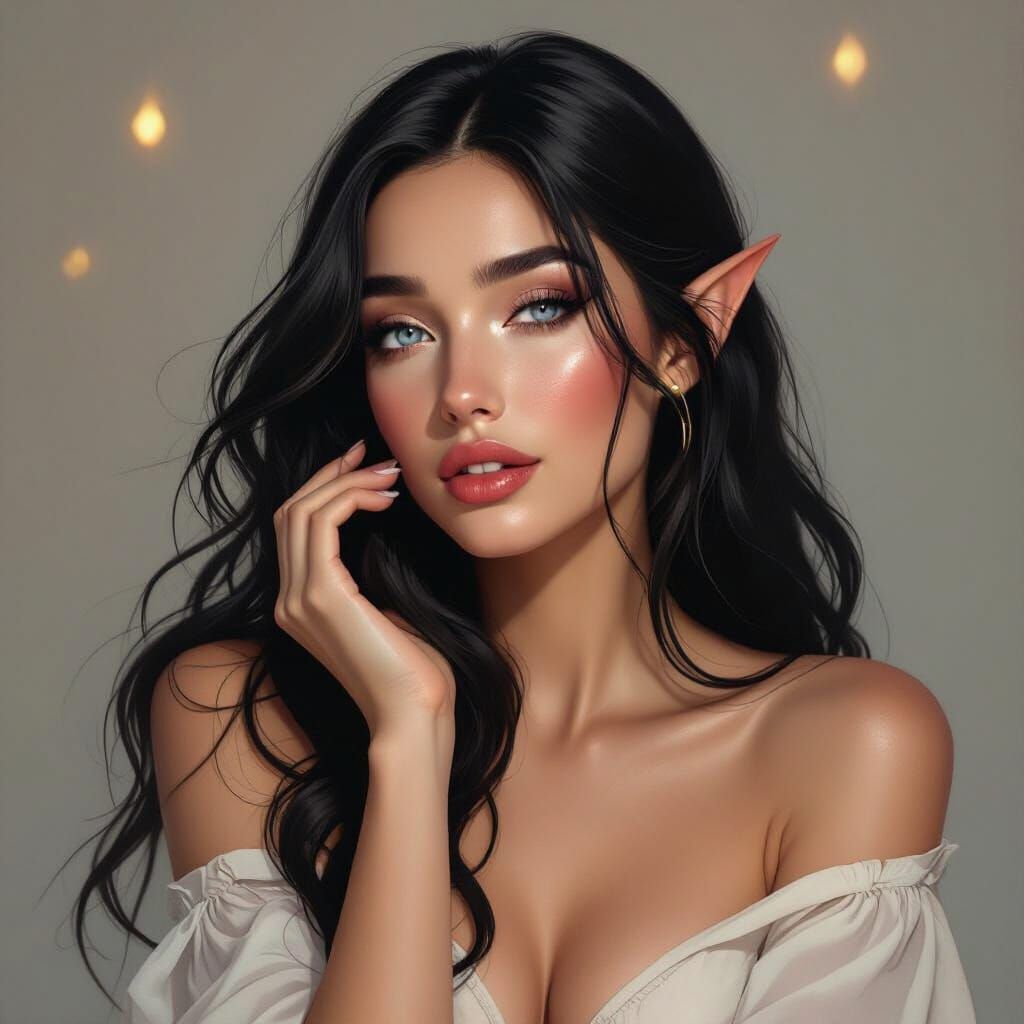 Passionate Elf Portrait with Intense Emotion