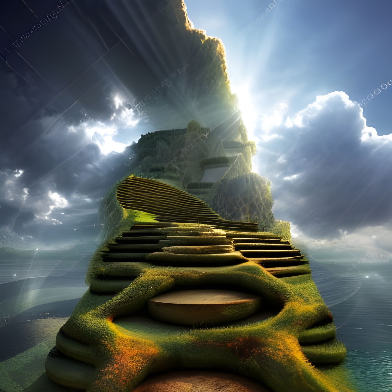 Stairs to Floating Islands: Digital Matte Painting