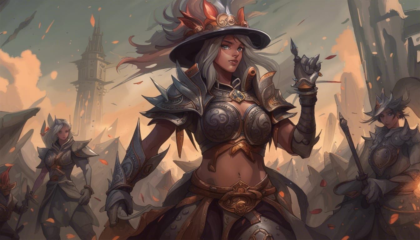 Monochrome Warrior Versus Colorful Mage Army