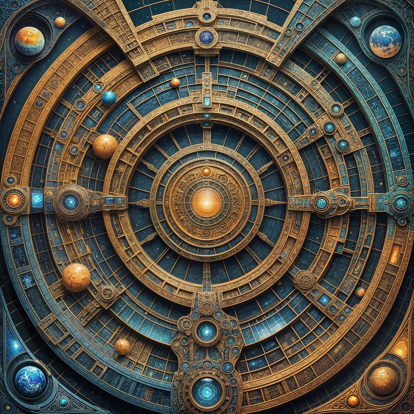 Ethereal Futuristic Cosmos in Vibrant Digital Art