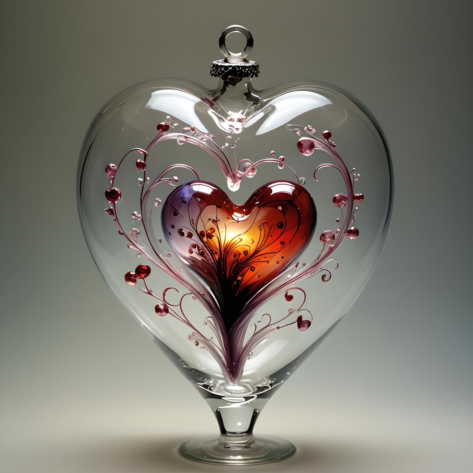 Blown Glass Heart in Magical World
