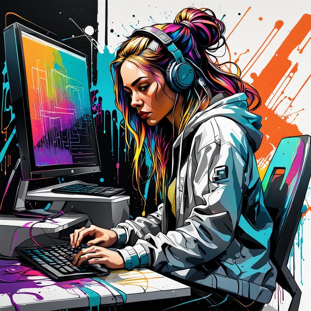 Girl Coding: Graffiti Art, Splash Art, Street Art