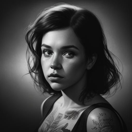 Pinup Ink Portrait in Street Photography Style