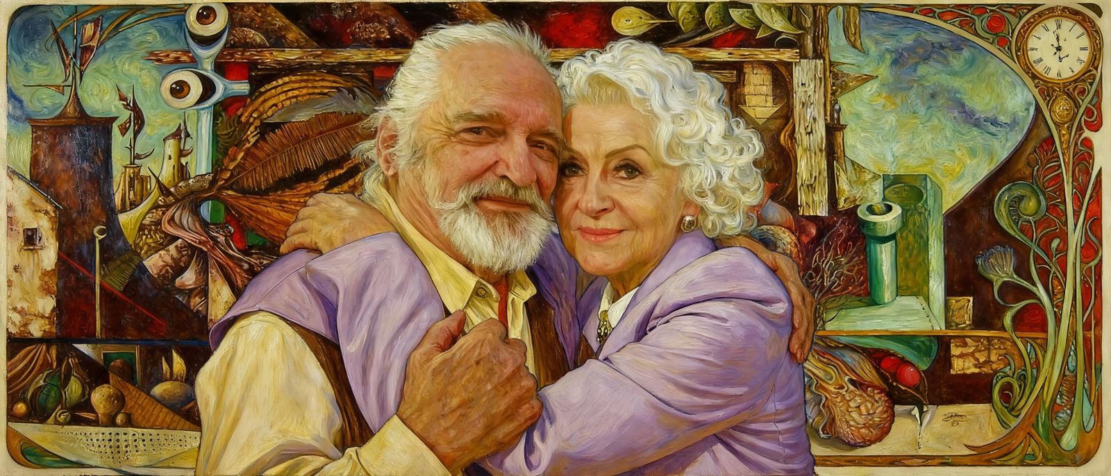 Mystic Artist Otto Rapp and Friend in Fantasy Painting Style