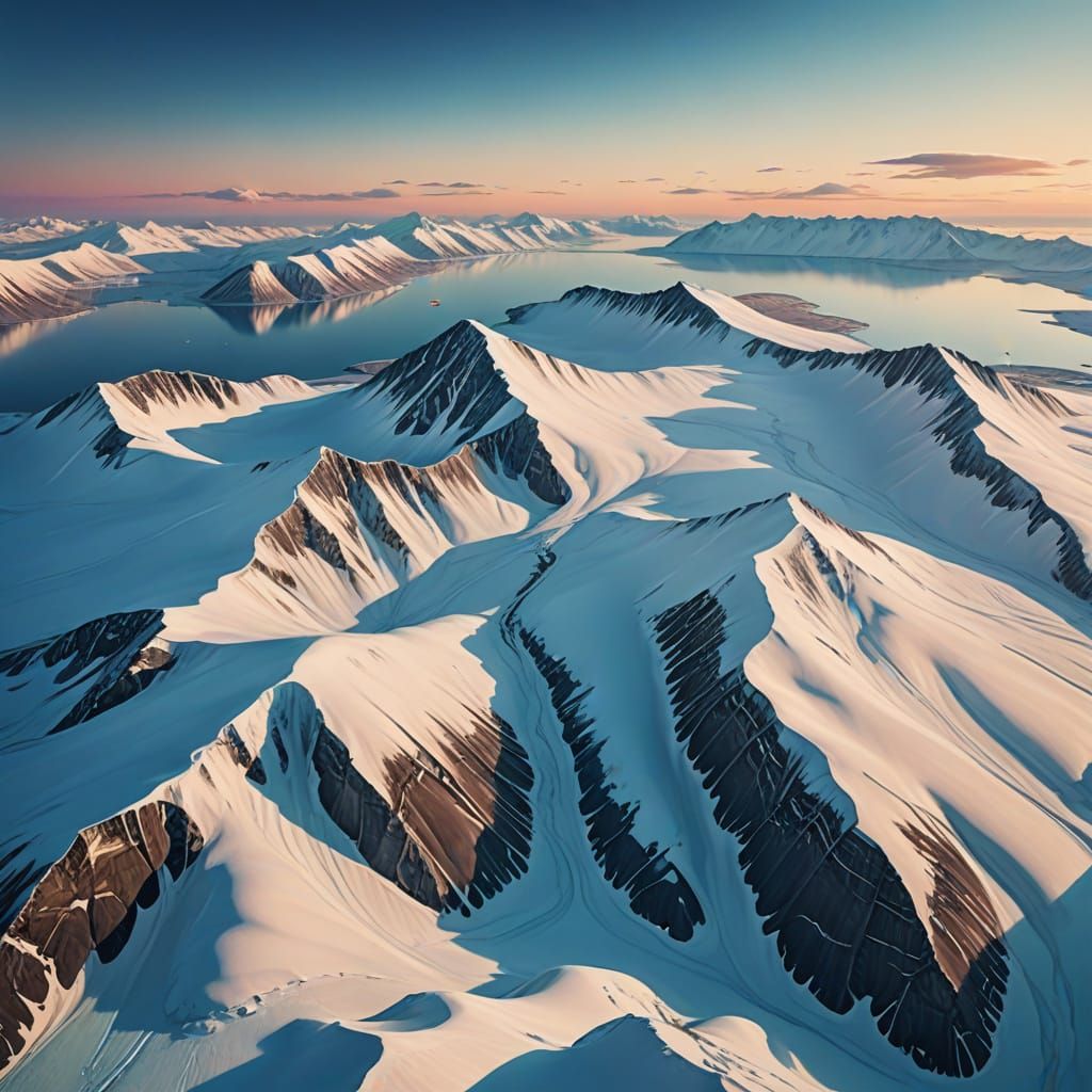 Surreal Arctic Landscape with Aurora Borealis