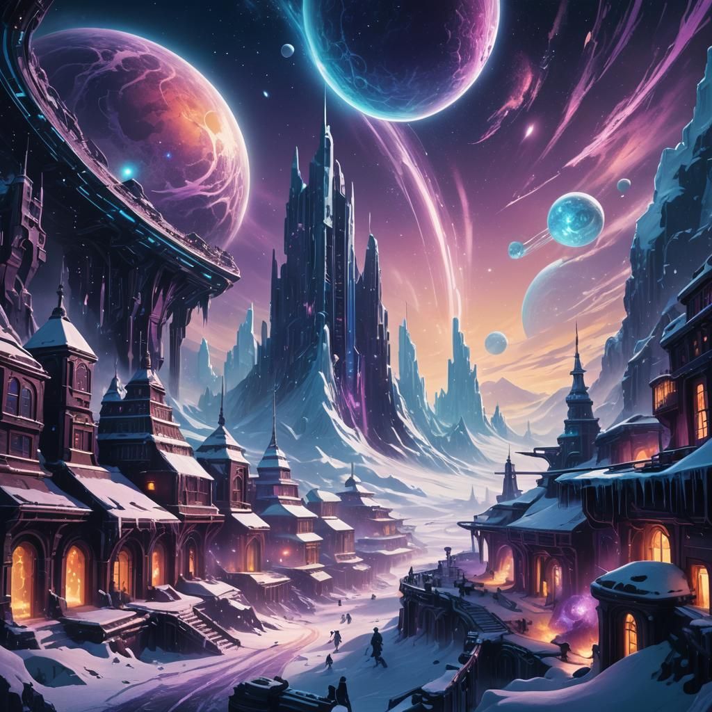 Mystical Antarctic City Reveals Glowing Spaceship