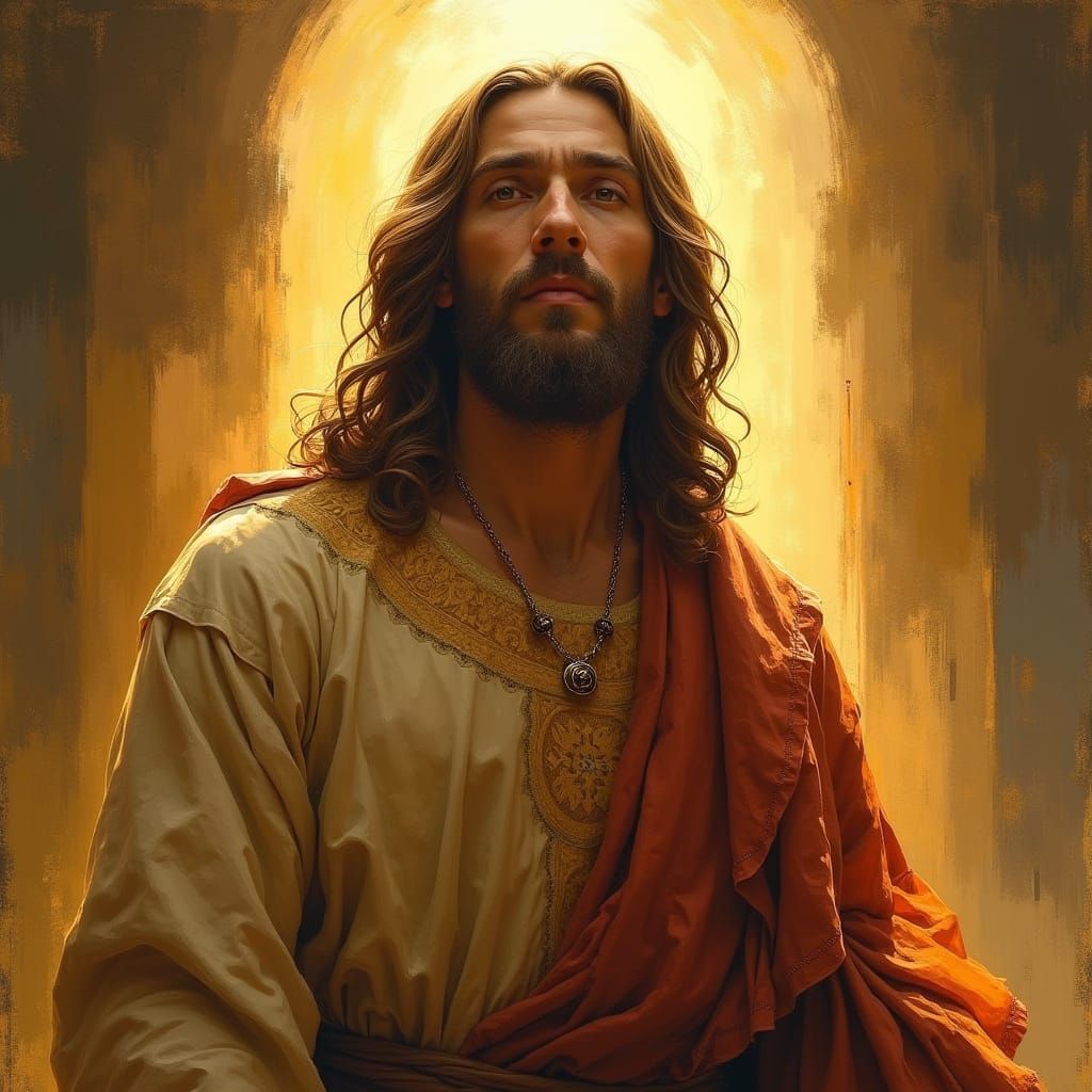 Jesus Christ in Golden Light, Earth Tones