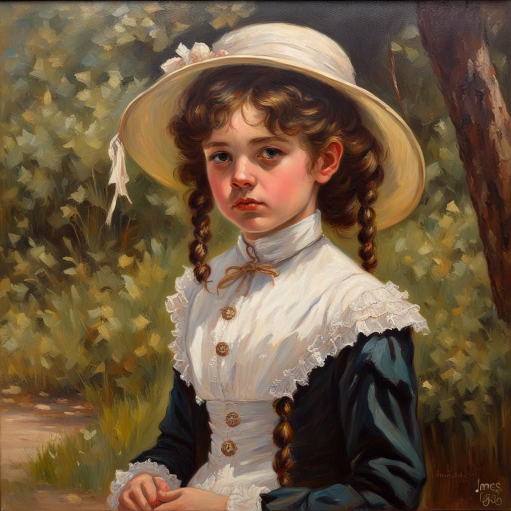 Victorian Girl Oil Painting