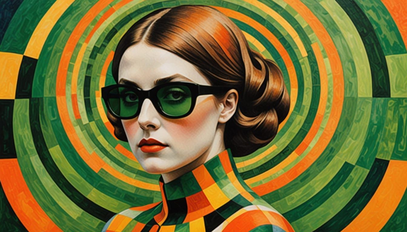 Kaleidoscopic Woman: Surreal 3D Collage Portrait