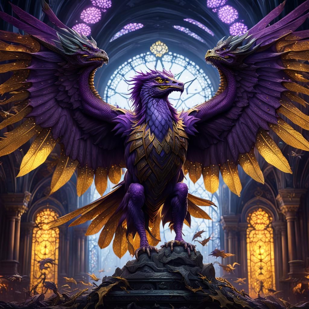 Dragon Hawk Hybrid in Dark Fantasy Style