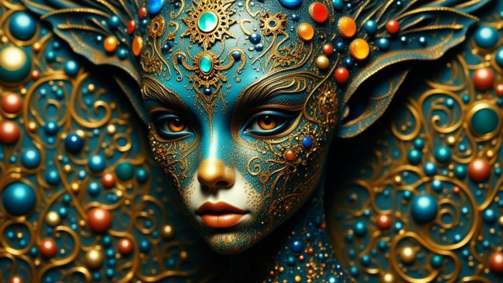 Alien Mandala Portrait in Dynamic Lighting