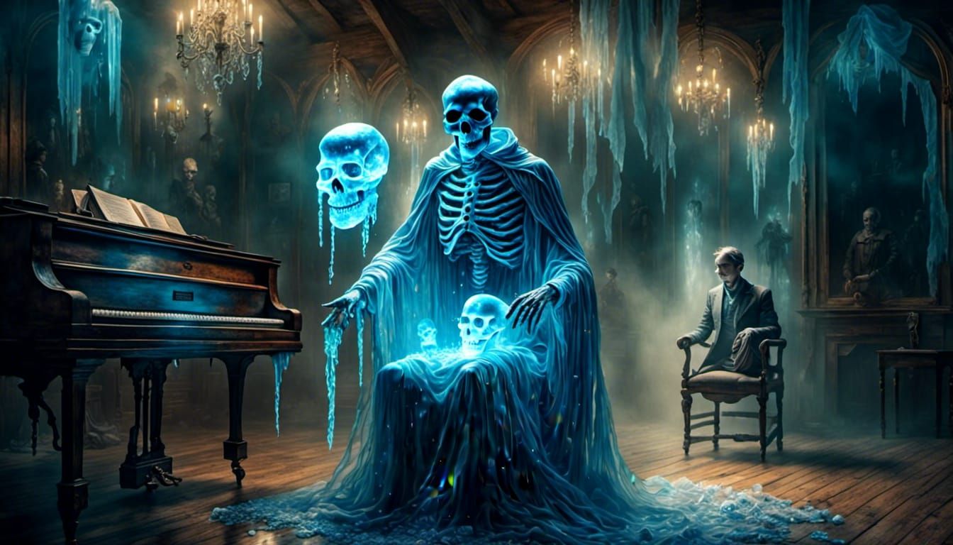 Hamlet's Melting Skull: A Surreal Digital Painting