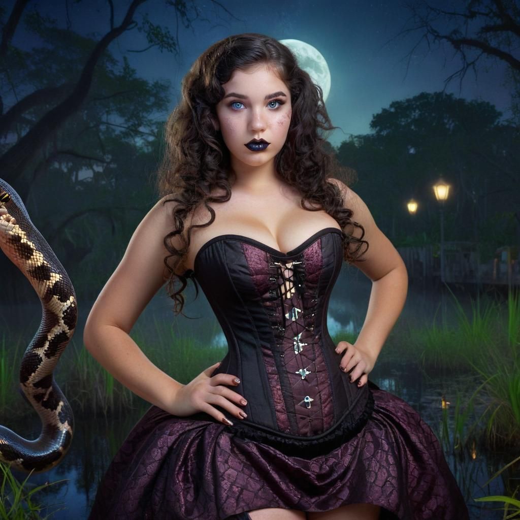 New Orleans Witch in Bayou, Digital Painting